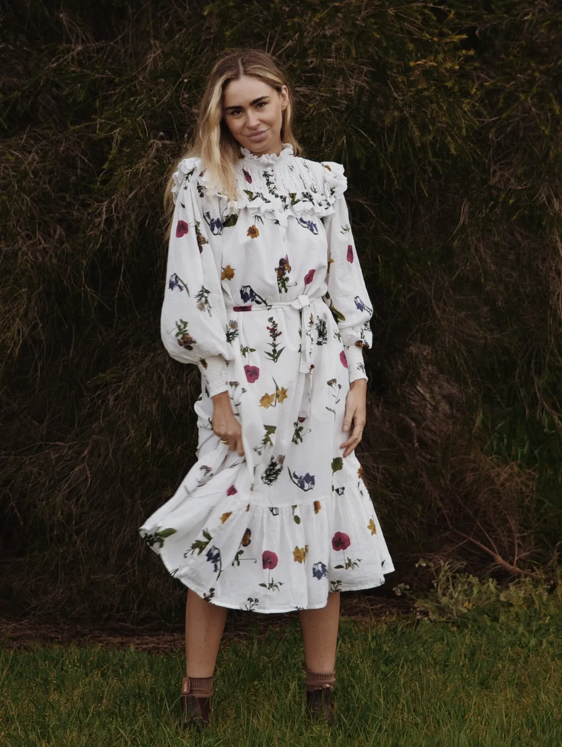 100% RECYCLED COTTON - CLOTHILDE DRESS GARDEN BOTANIC