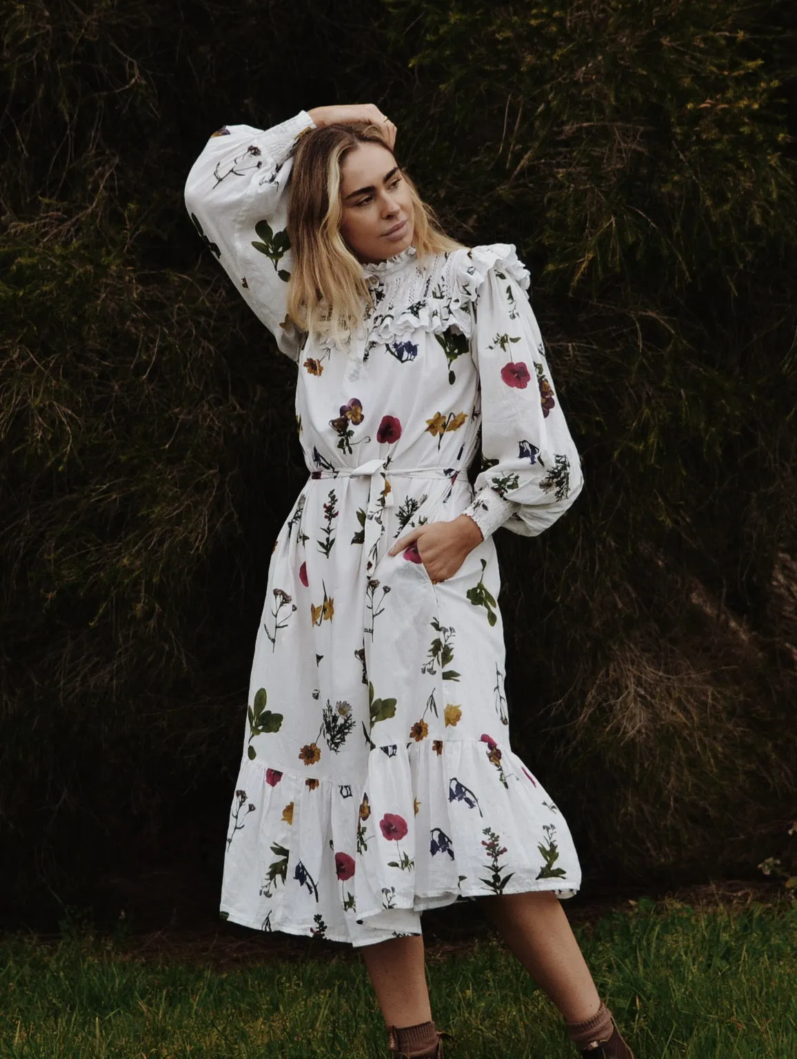 100% RECYCLED COTTON - CLOTHILDE DRESS GARDEN BOTANIC