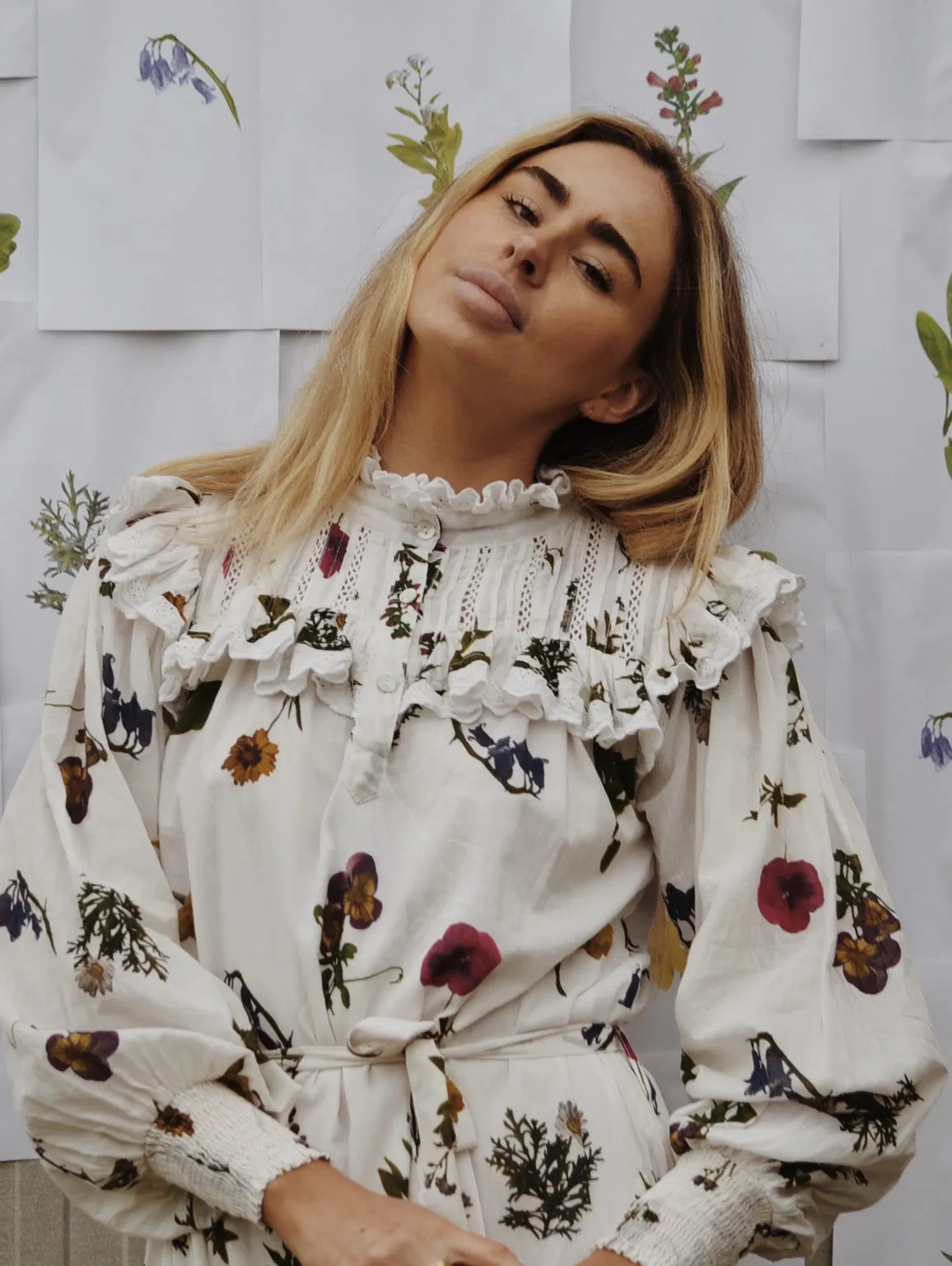 100% RECYCLED COTTON - CLOTHILDE DRESS GARDEN BOTANIC