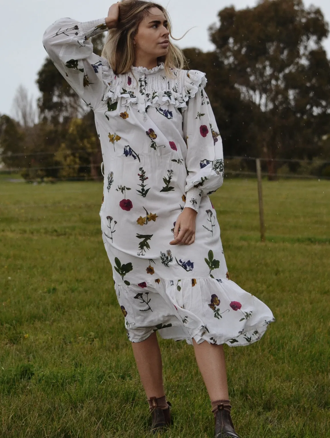 100% RECYCLED COTTON - CLOTHILDE DRESS GARDEN BOTANIC