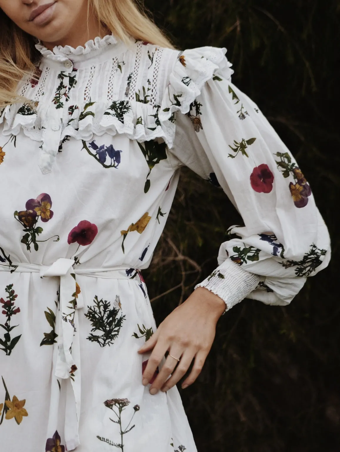 100% RECYCLED COTTON - CLOTHILDE DRESS GARDEN BOTANIC