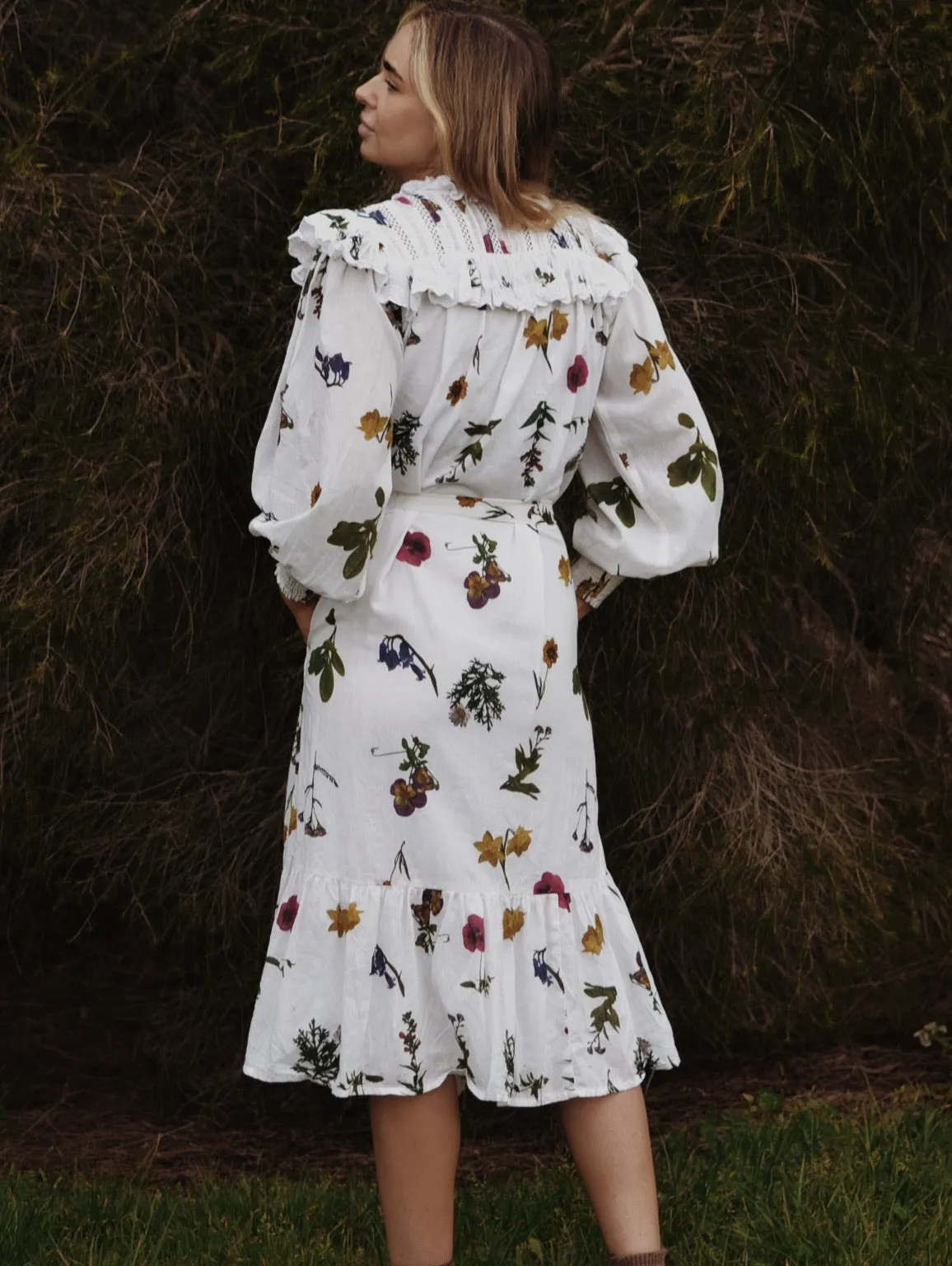 100% RECYCLED COTTON - CLOTHILDE DRESS GARDEN BOTANIC