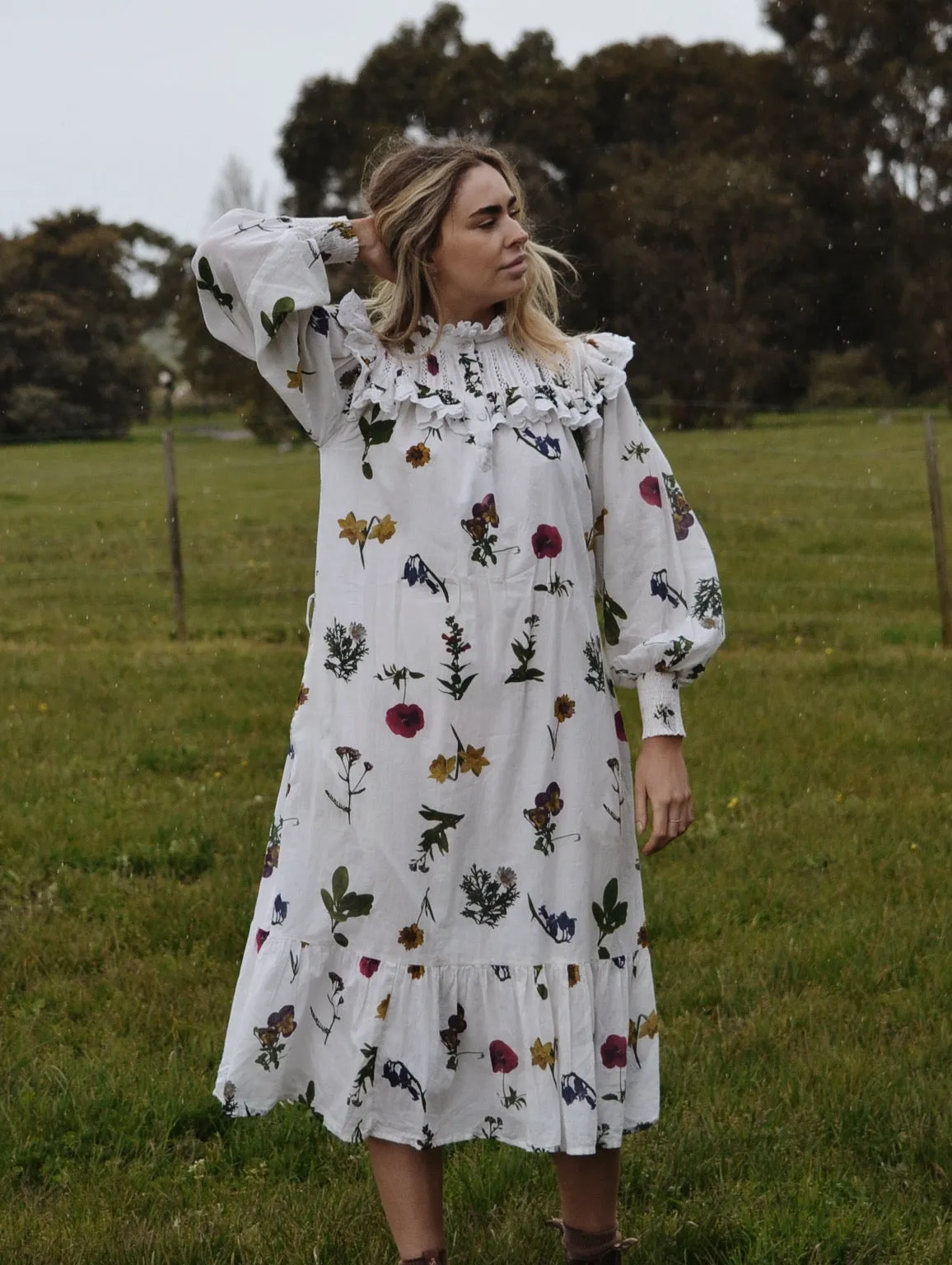 100% RECYCLED COTTON - CLOTHILDE DRESS GARDEN BOTANIC