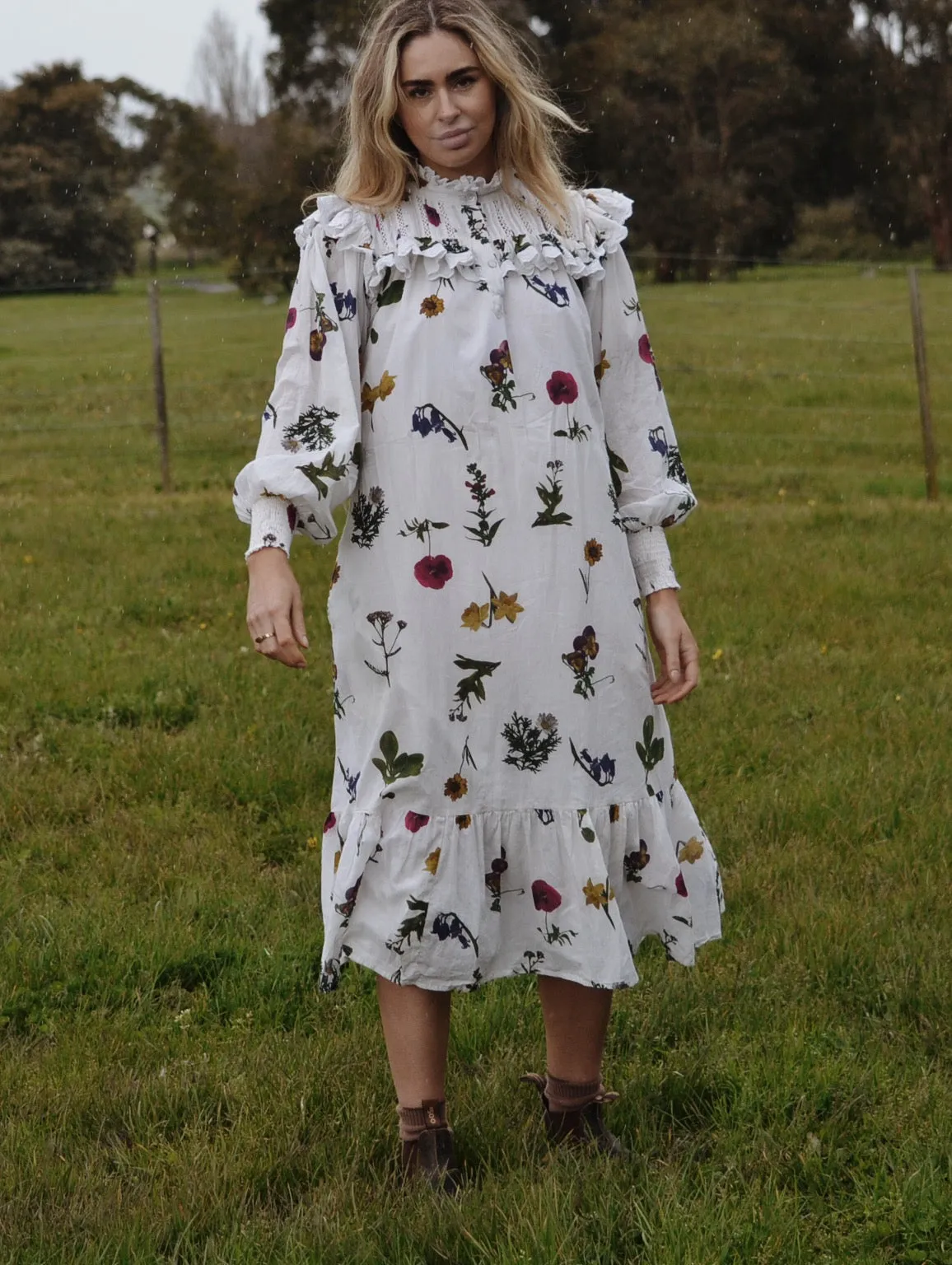 100% RECYCLED COTTON - CLOTHILDE DRESS GARDEN BOTANIC