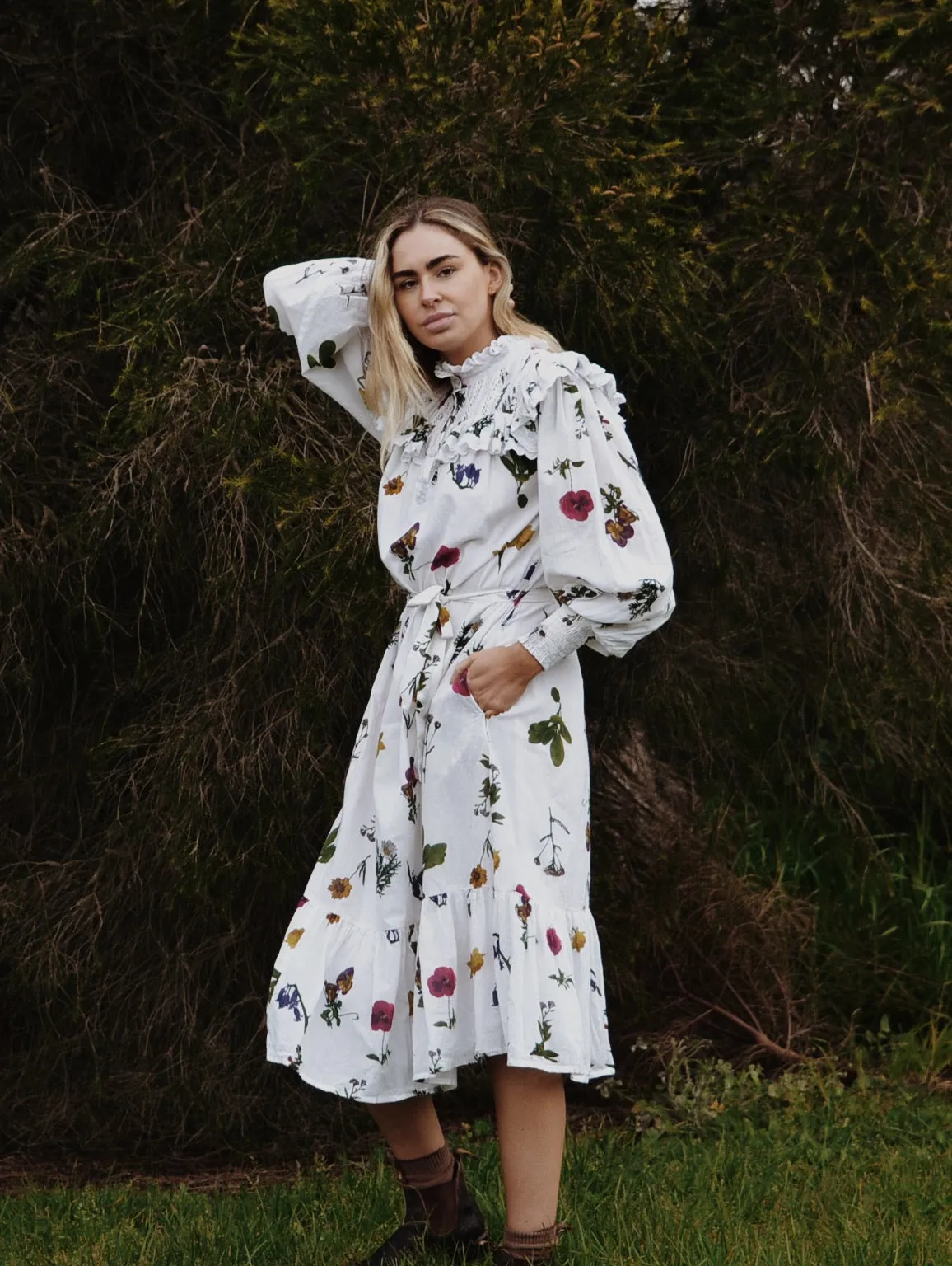 100% RECYCLED COTTON - CLOTHILDE DRESS GARDEN BOTANIC