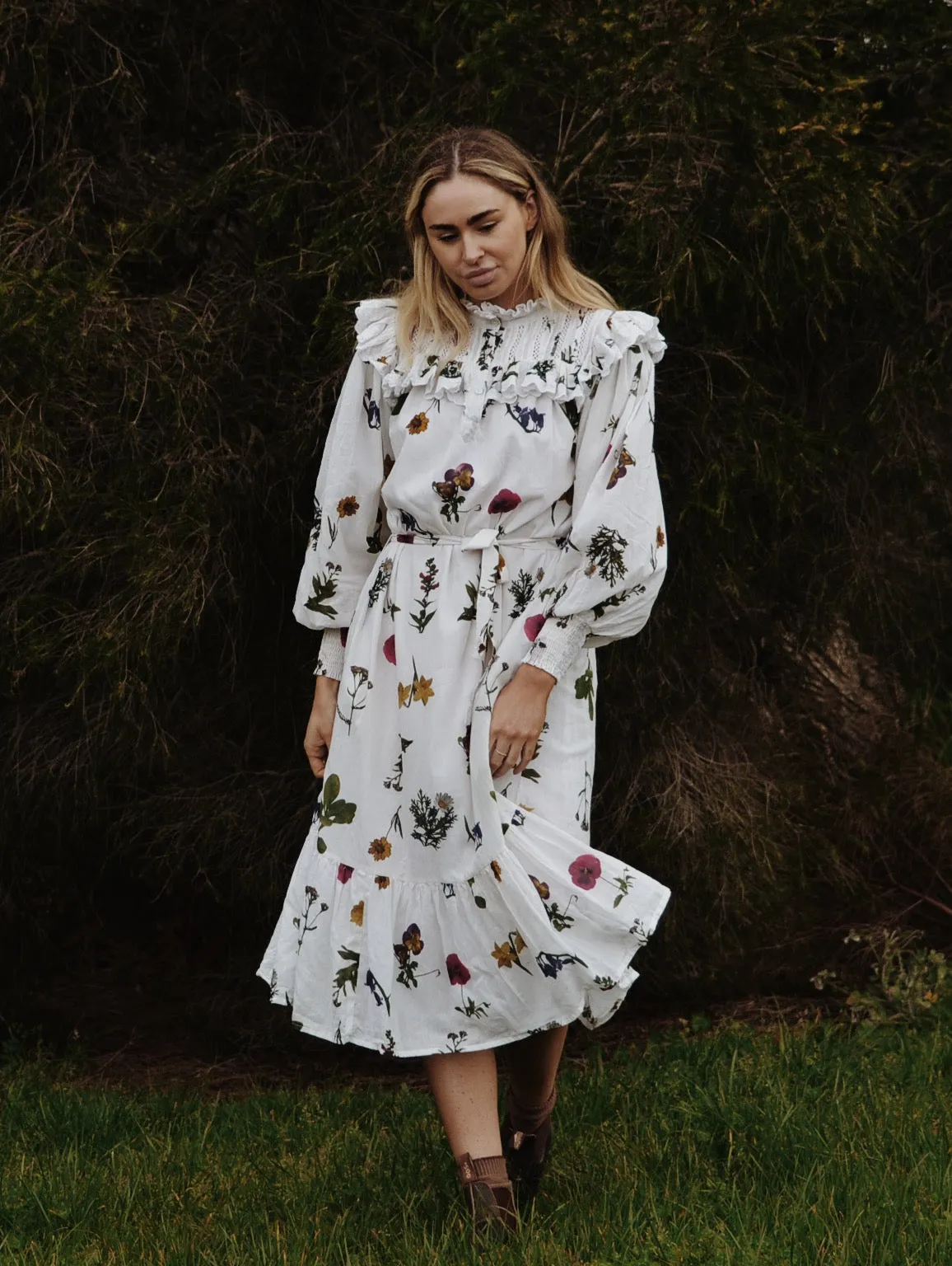 100% RECYCLED COTTON - CLOTHILDE DRESS GARDEN BOTANIC