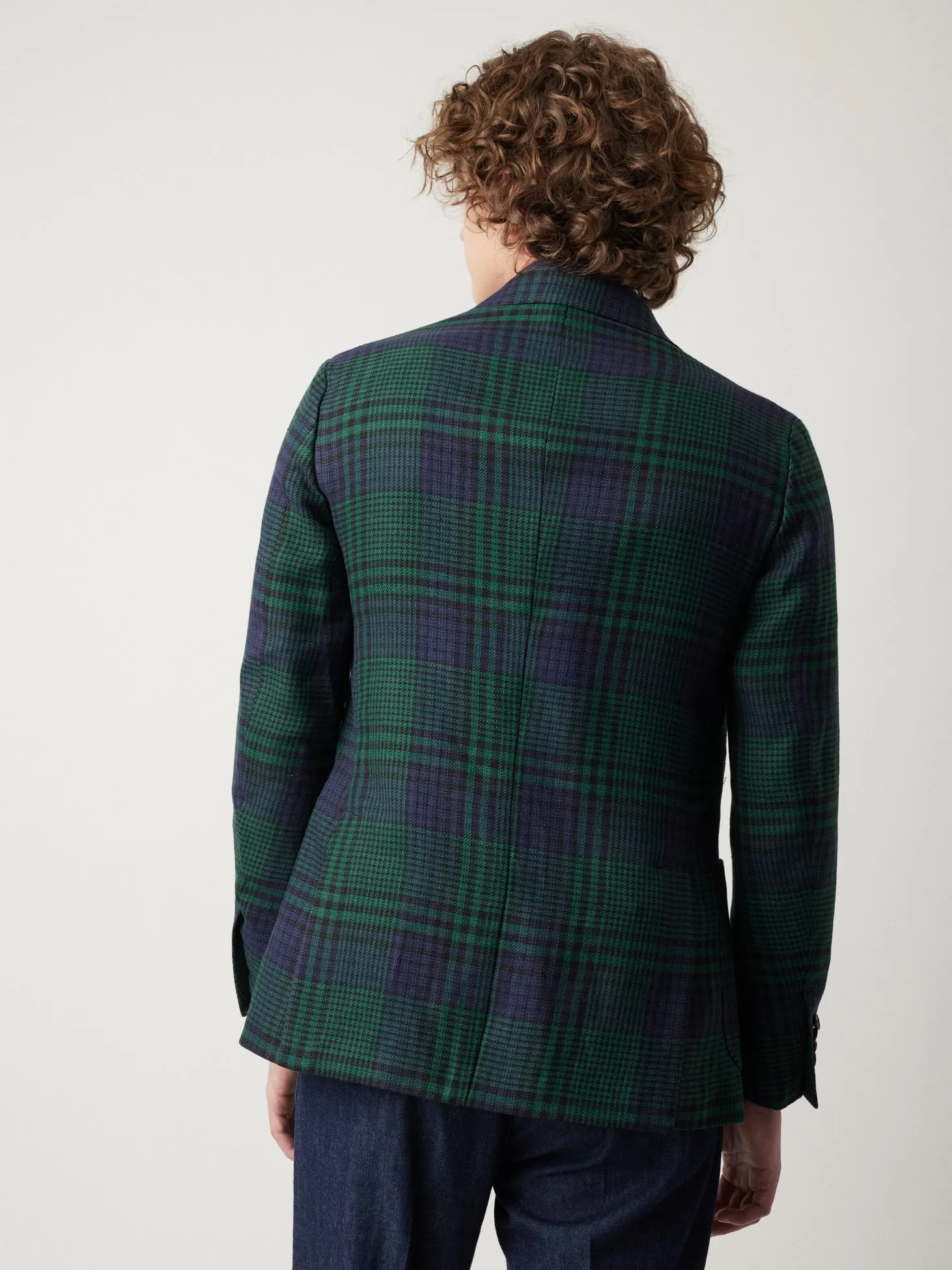 AARADEO TARTAN DOUBLE-BREASTED JACKET