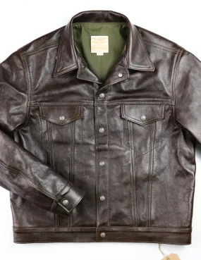 Aero 557XX Type 3 Jean Jacket, size 44, Dark Seal Vicenza Horsehide