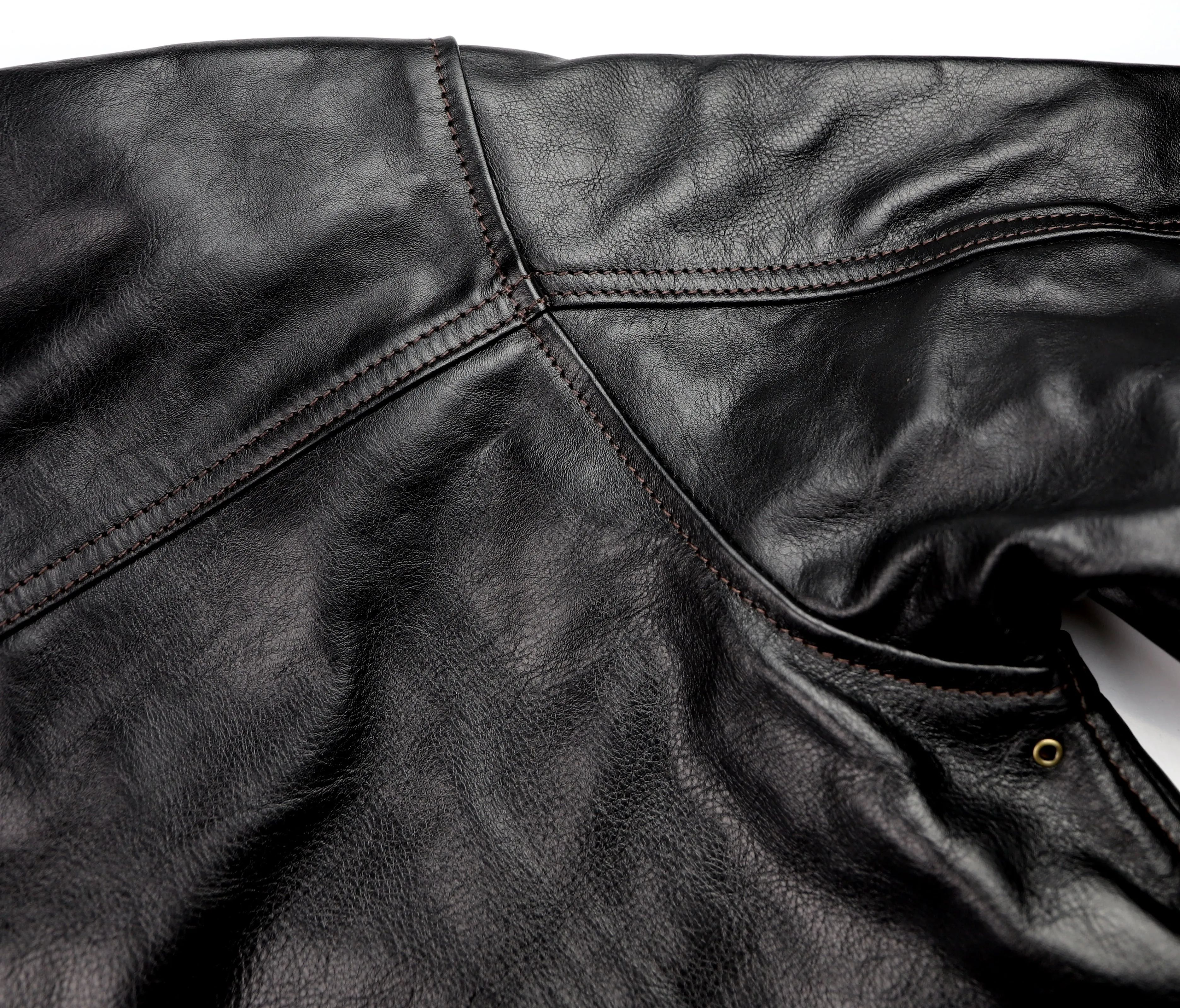 Aero A-1 Military Flight Jacket, size 44, Blackened Brown Vicenza Horsehide