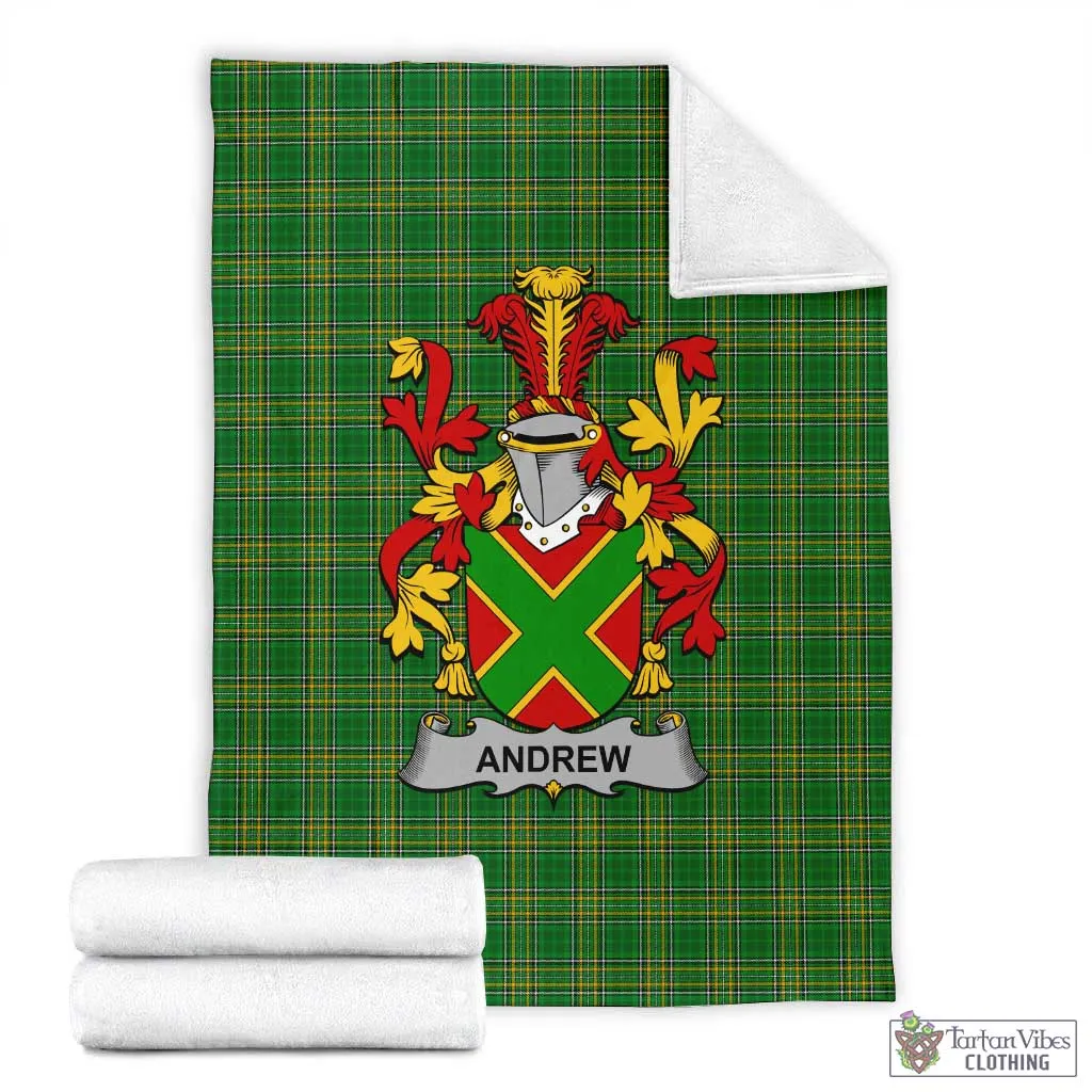Andrew Irish Clan Tartan Blanket with Coat of Arms