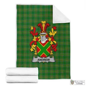 Andrew Irish Clan Tartan Blanket with Coat of Arms