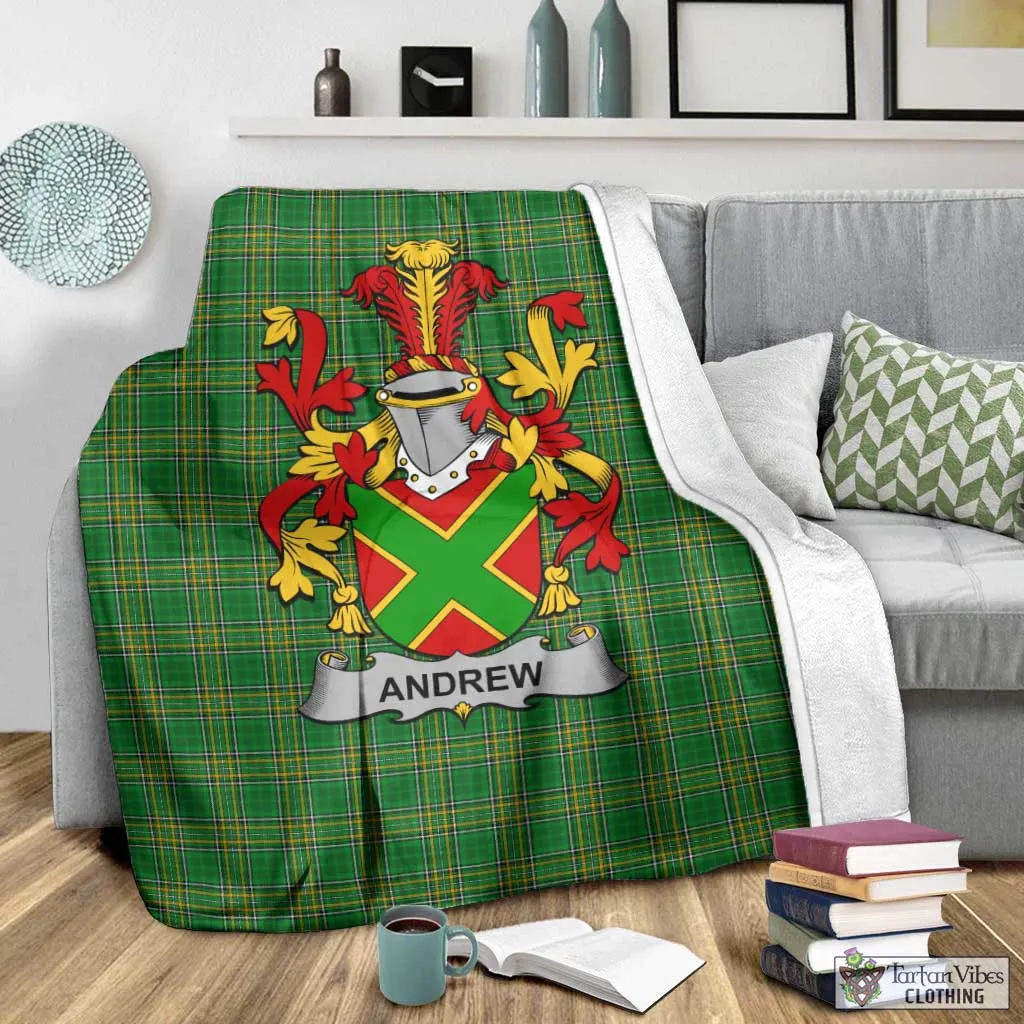 Andrew Irish Clan Tartan Blanket with Coat of Arms