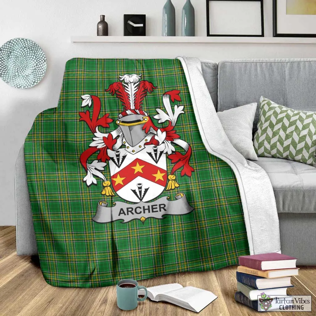 Archer Irish Clan Tartan Blanket with Coat of Arms