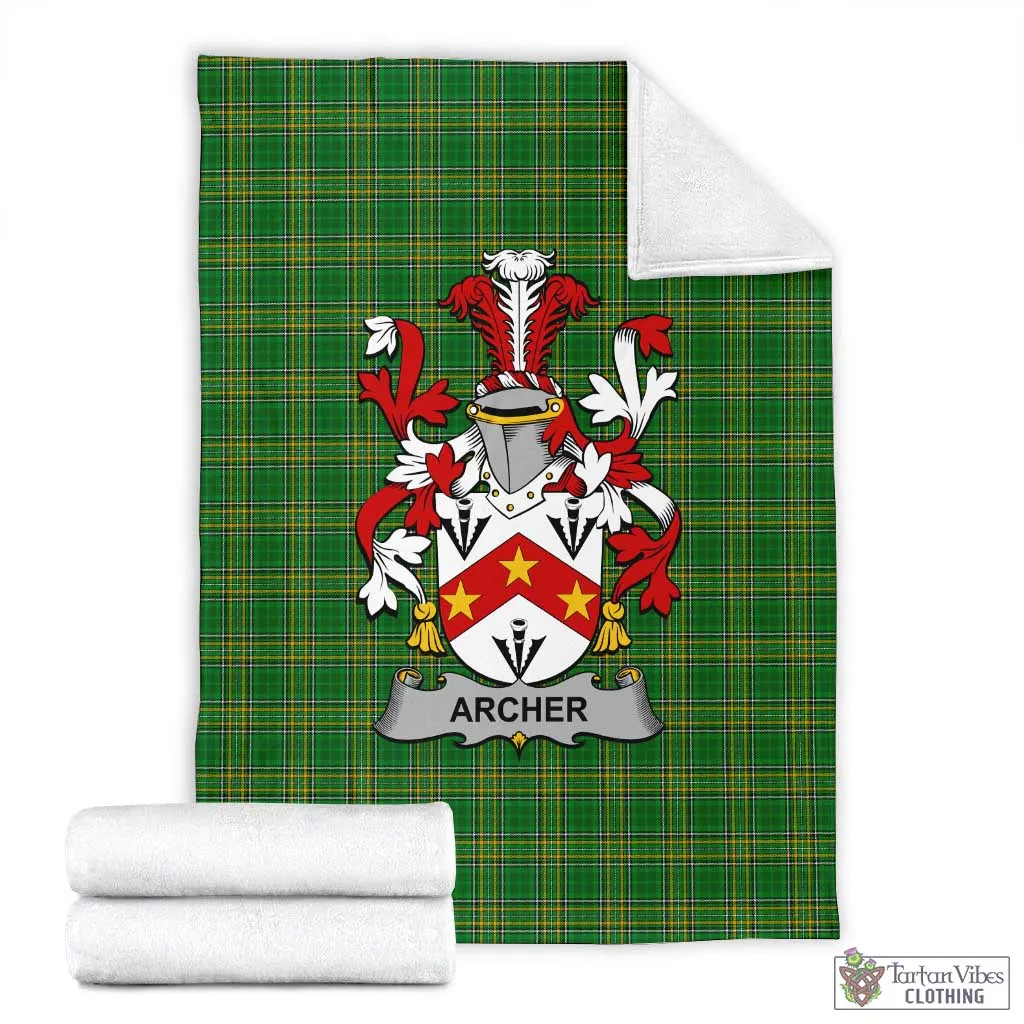 Archer Irish Clan Tartan Blanket with Coat of Arms