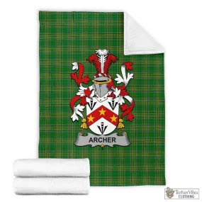 Archer Irish Clan Tartan Blanket with Coat of Arms