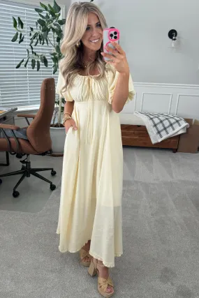 Ava Puff Sleeve Tie Front Dress