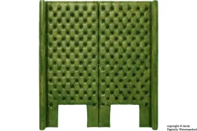 Beauchamp Buttoned Courtyard Leather Headboard Alga Green