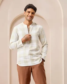 Beige Checkered - Zipper Shirt