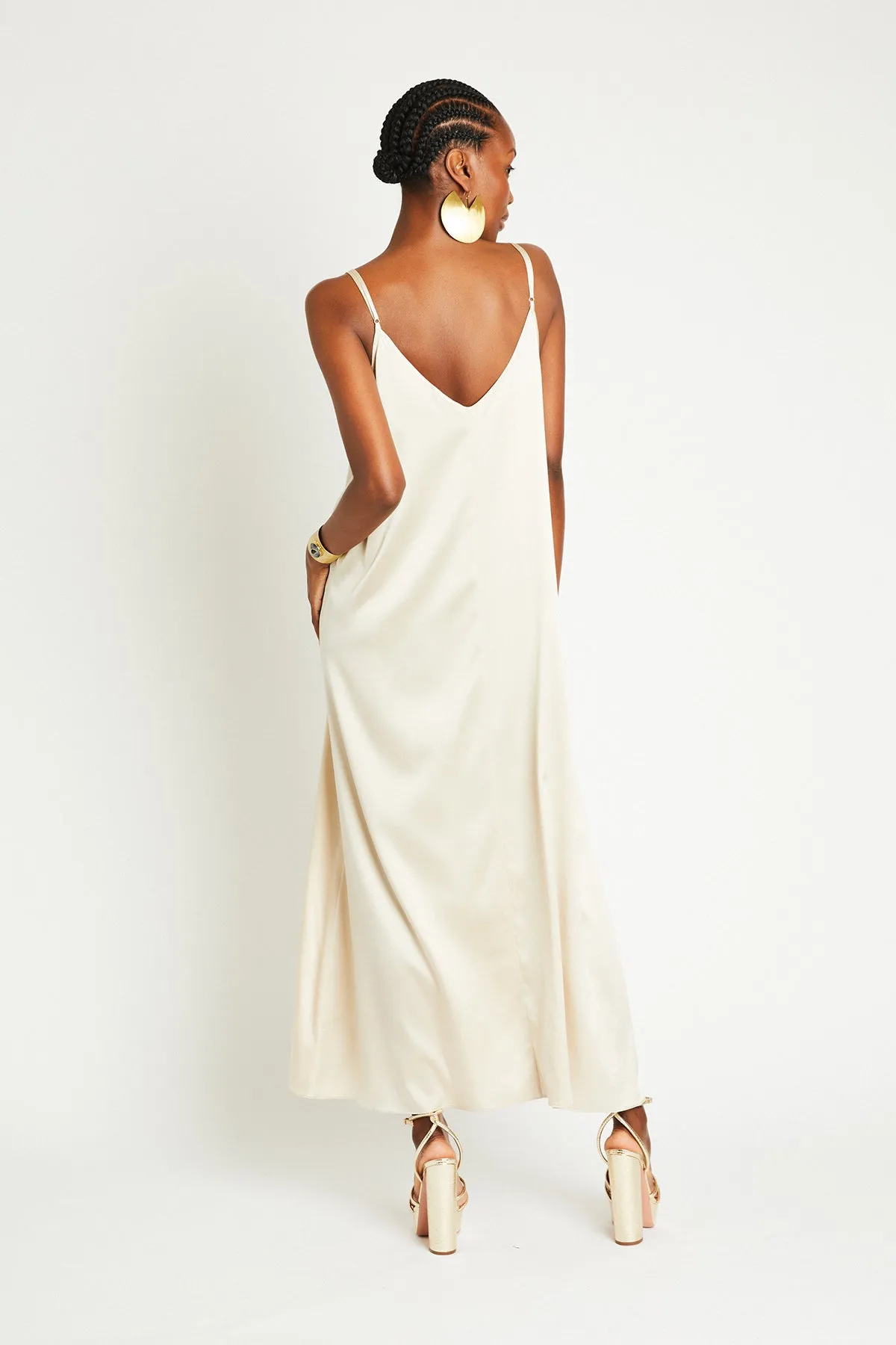   Beryll Julie Silk Maxi Dress | Latte
