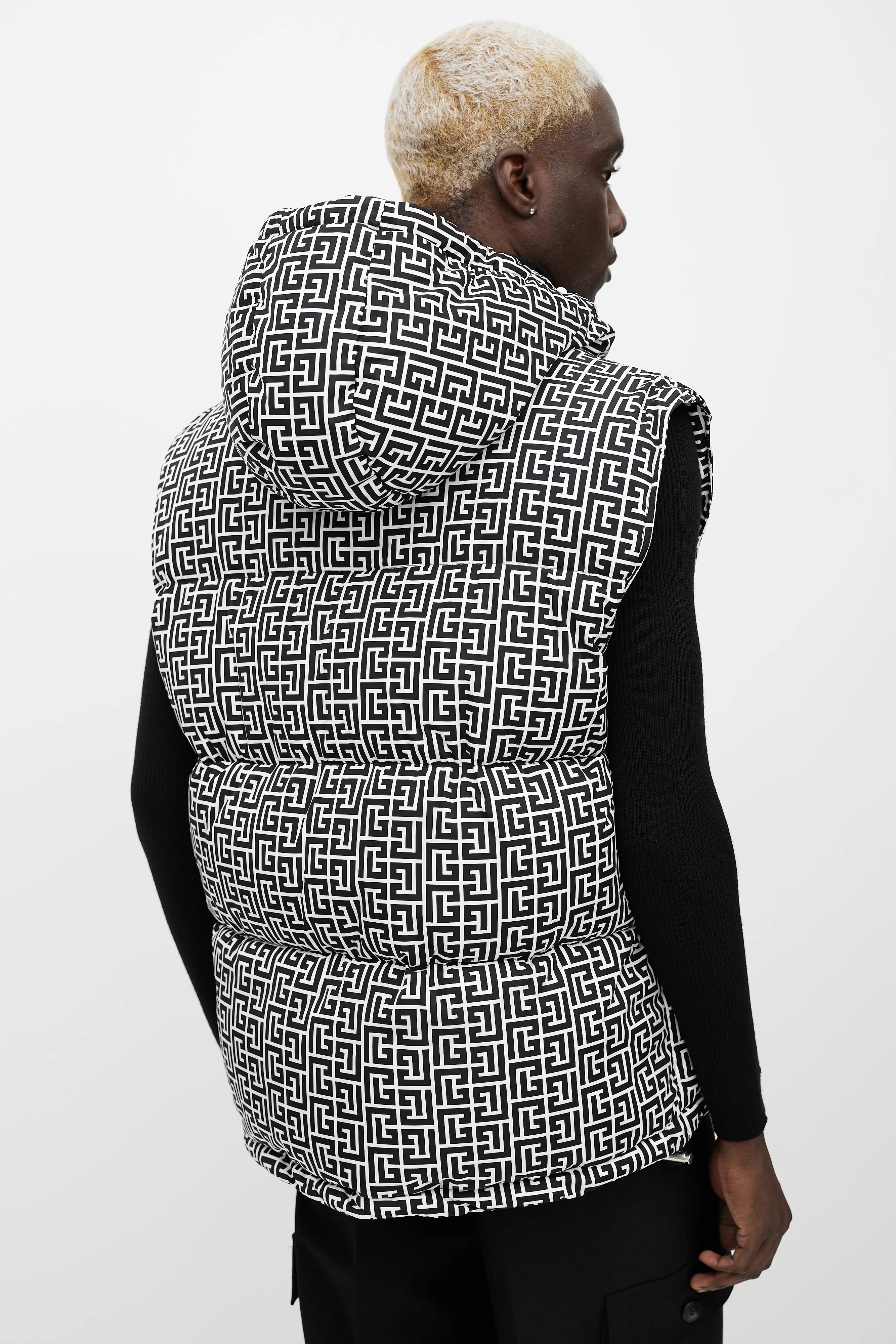 Black & White Monogram Puffer Vest