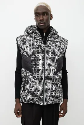 Black & White Monogram Puffer Vest