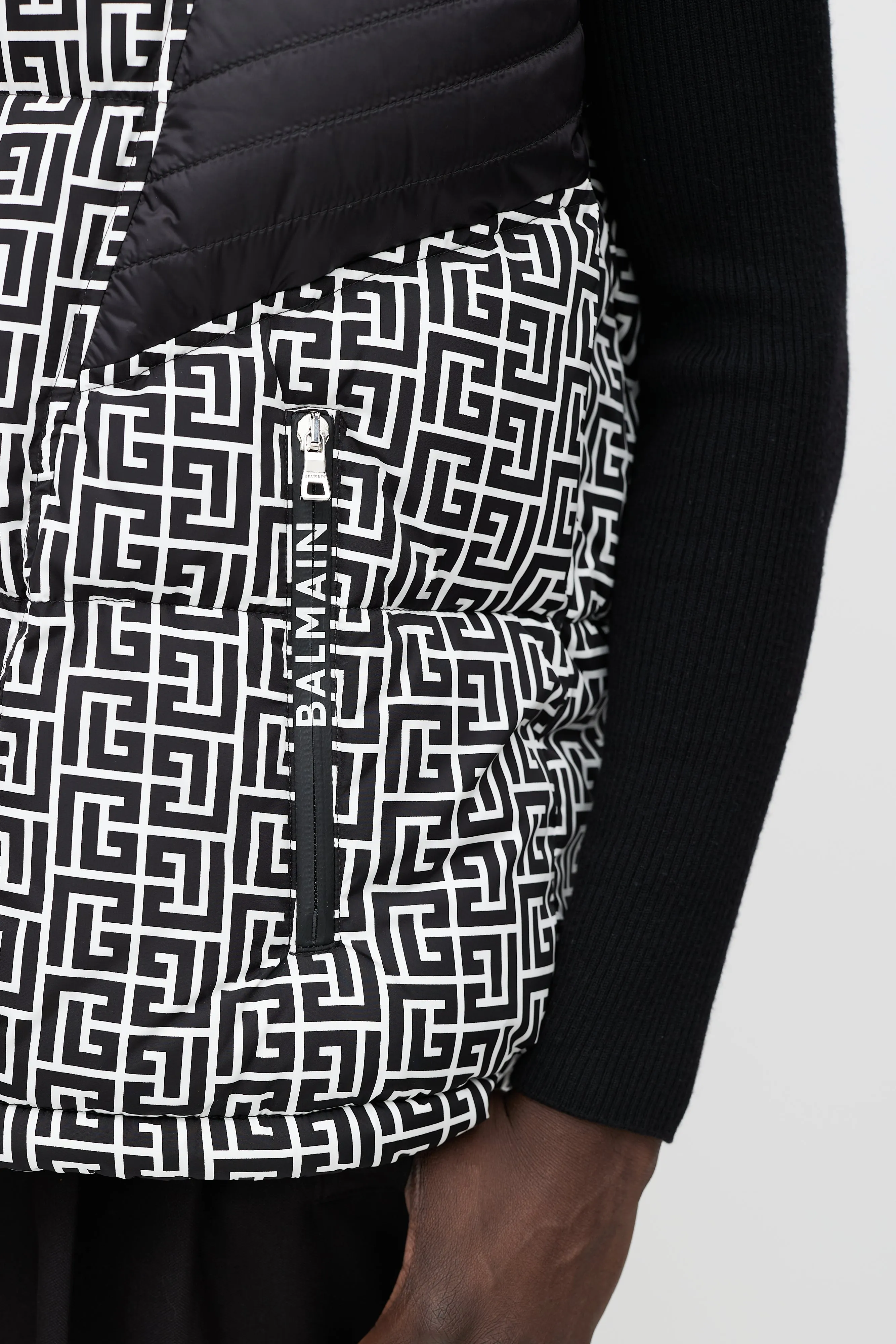 Black & White Monogram Puffer Vest
