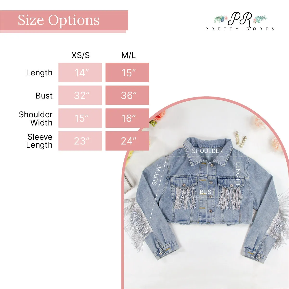 (Blue Fringe) Mrs Denim Jacket