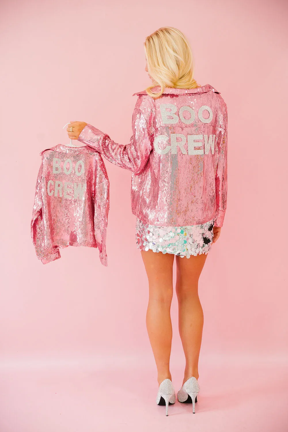 BOO CREW PINK SEQUIN JACKET