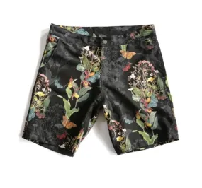Braunton Eco Swim Shorts - Black Endangered Flower