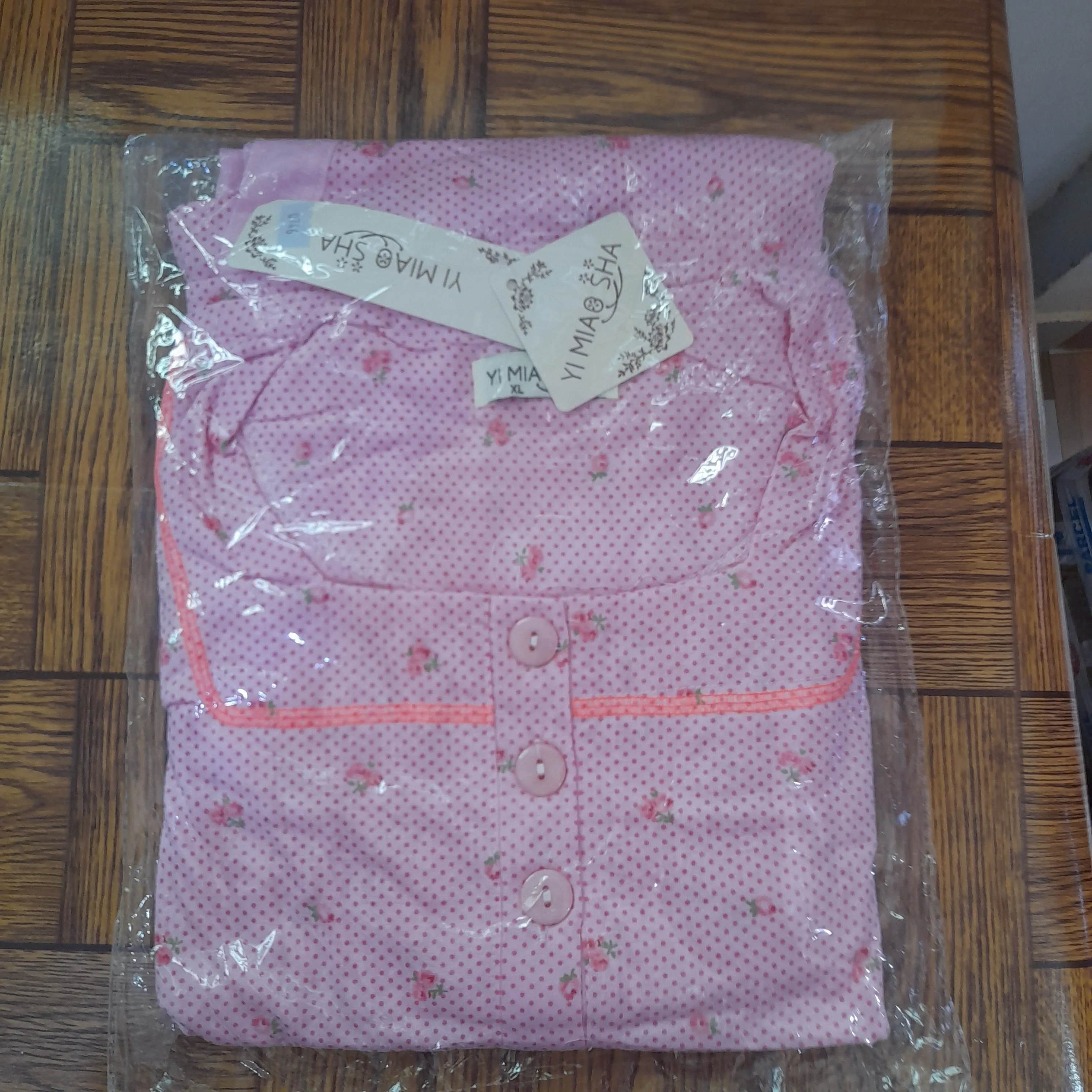 Breastfeeding Night Gown With Coat Floral Pink(Yimiasha)