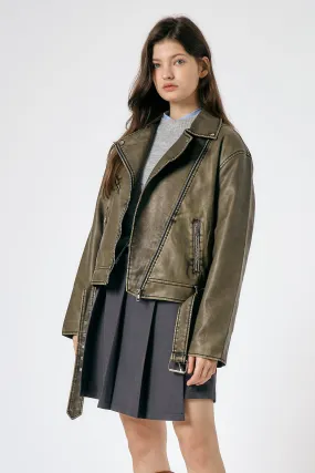 Celina Washed Faux Leather Jacket Celina Washed Faux Leather Jacket