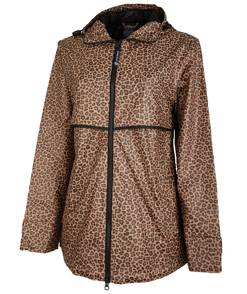 Charles River New Englander Rain Jacket, Leopard