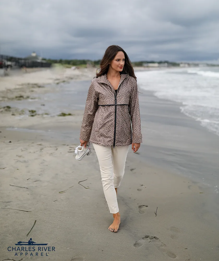 Charles River New Englander Rain Jacket, Leopard