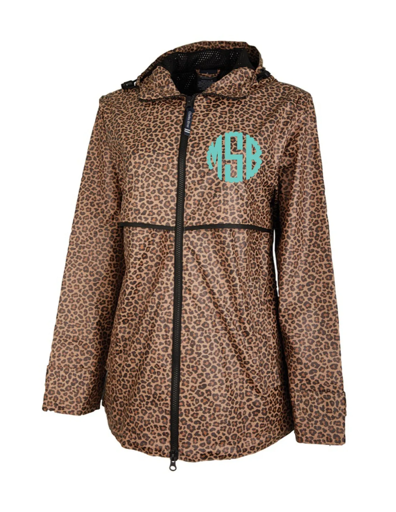 Charles River New Englander Rain Jacket, Leopard
