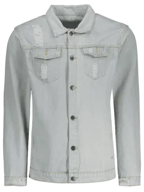 Chic Mens Distressed Denim Jacket