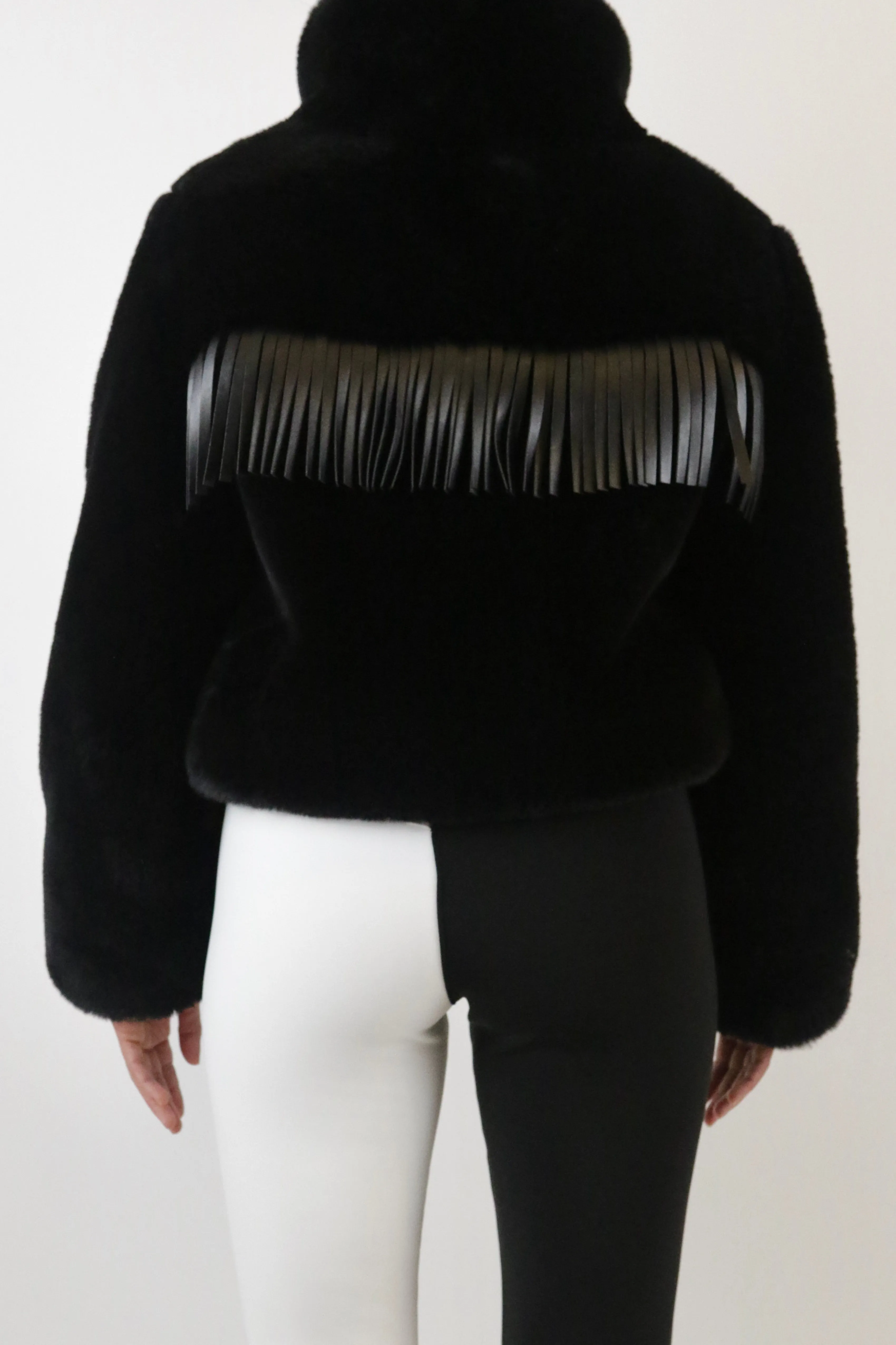 Cowboy Fringed Faux Fur Ski Jacket