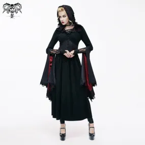 CT070 Gothic pointed hat velveteen floral lady tunic voluminous skirt coats