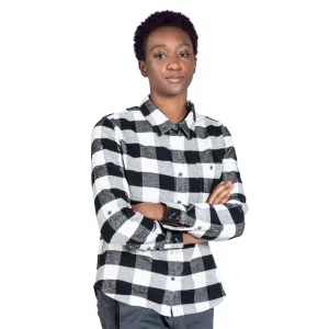 Dovetail Women's Givens Chunky Buffalo Flannel Work Shirt in Black White