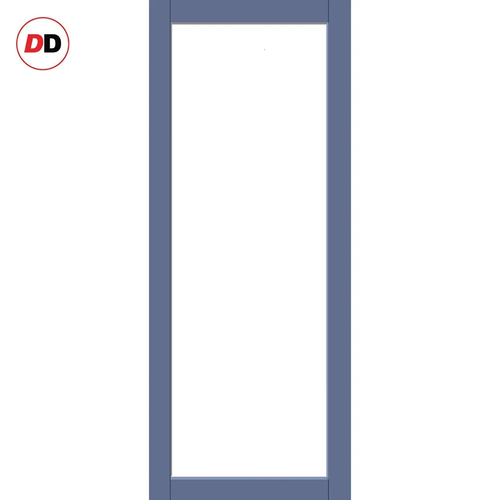 EasiKit Internal Door and Frame Kit - Baltimore 1 Pane Solid Wood Internal Door - Premium Primed - Colour & Glass Options