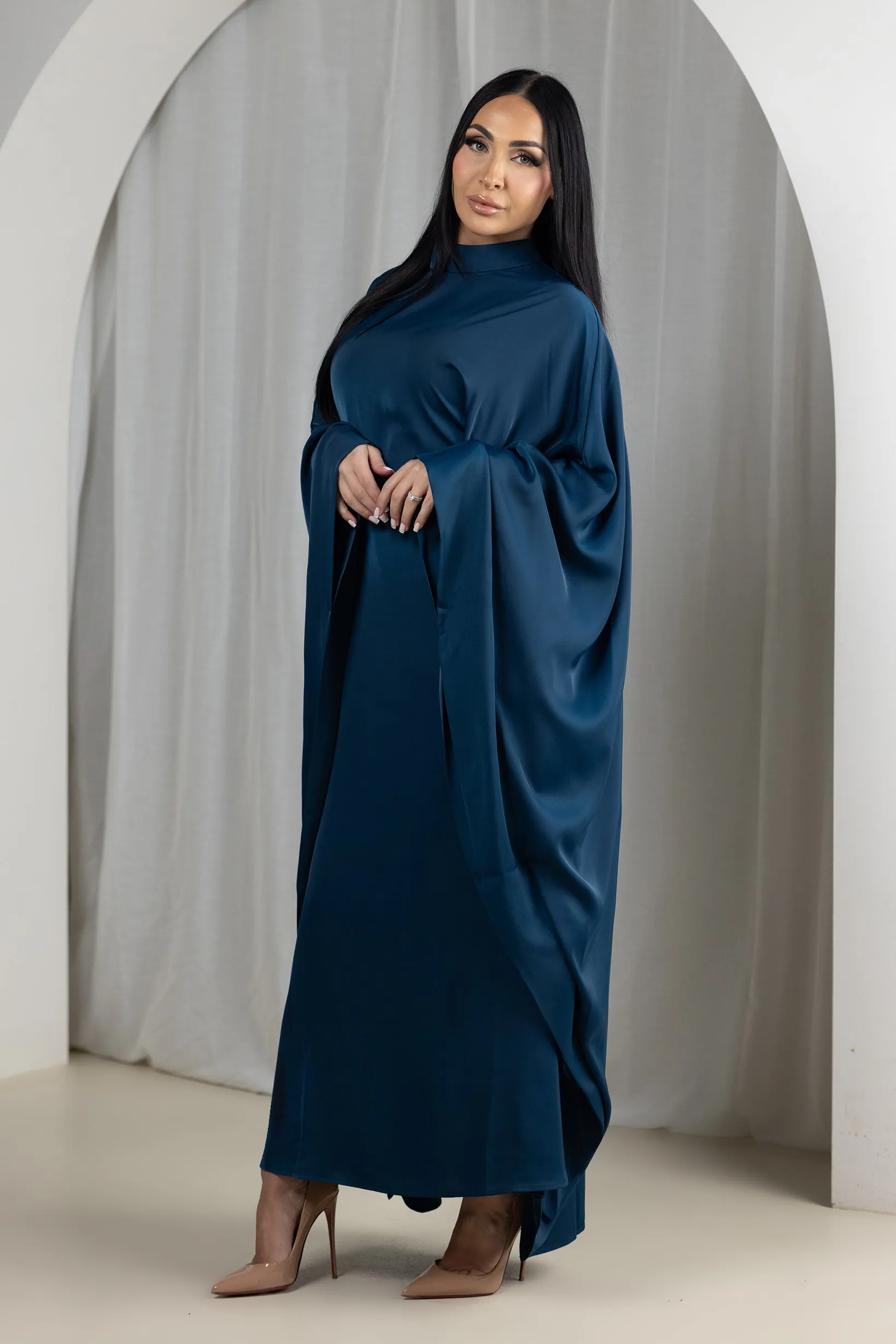 Eminent Satin Tie Back Kaftan
