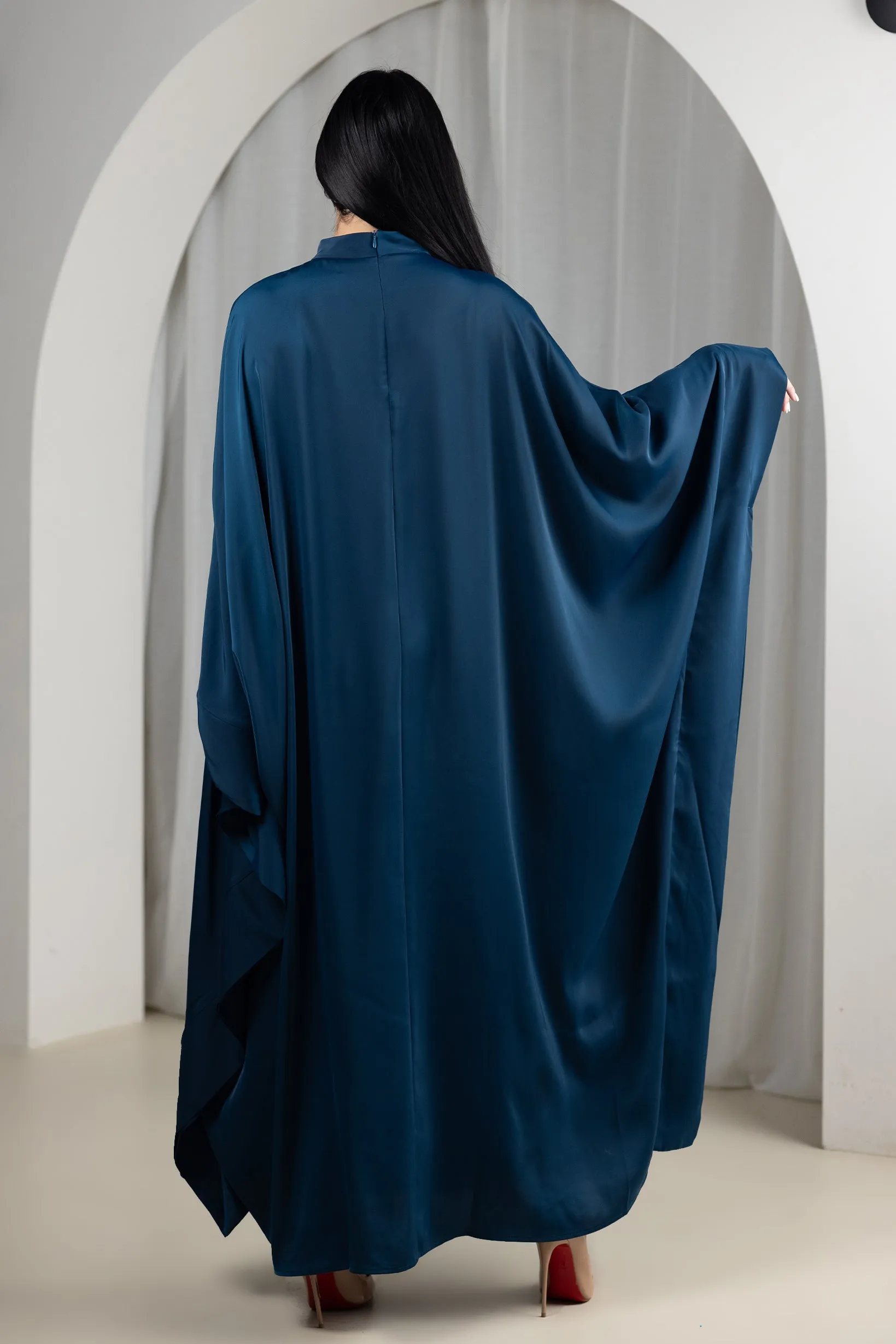 Eminent Satin Tie Back Kaftan