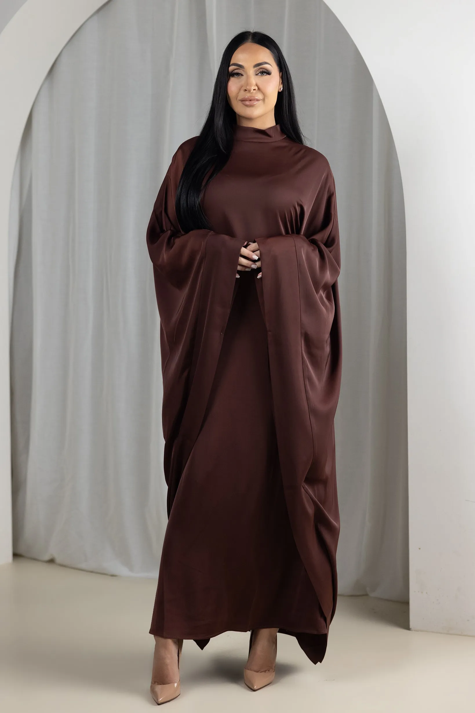 Eminent Satin Tie Back Kaftan