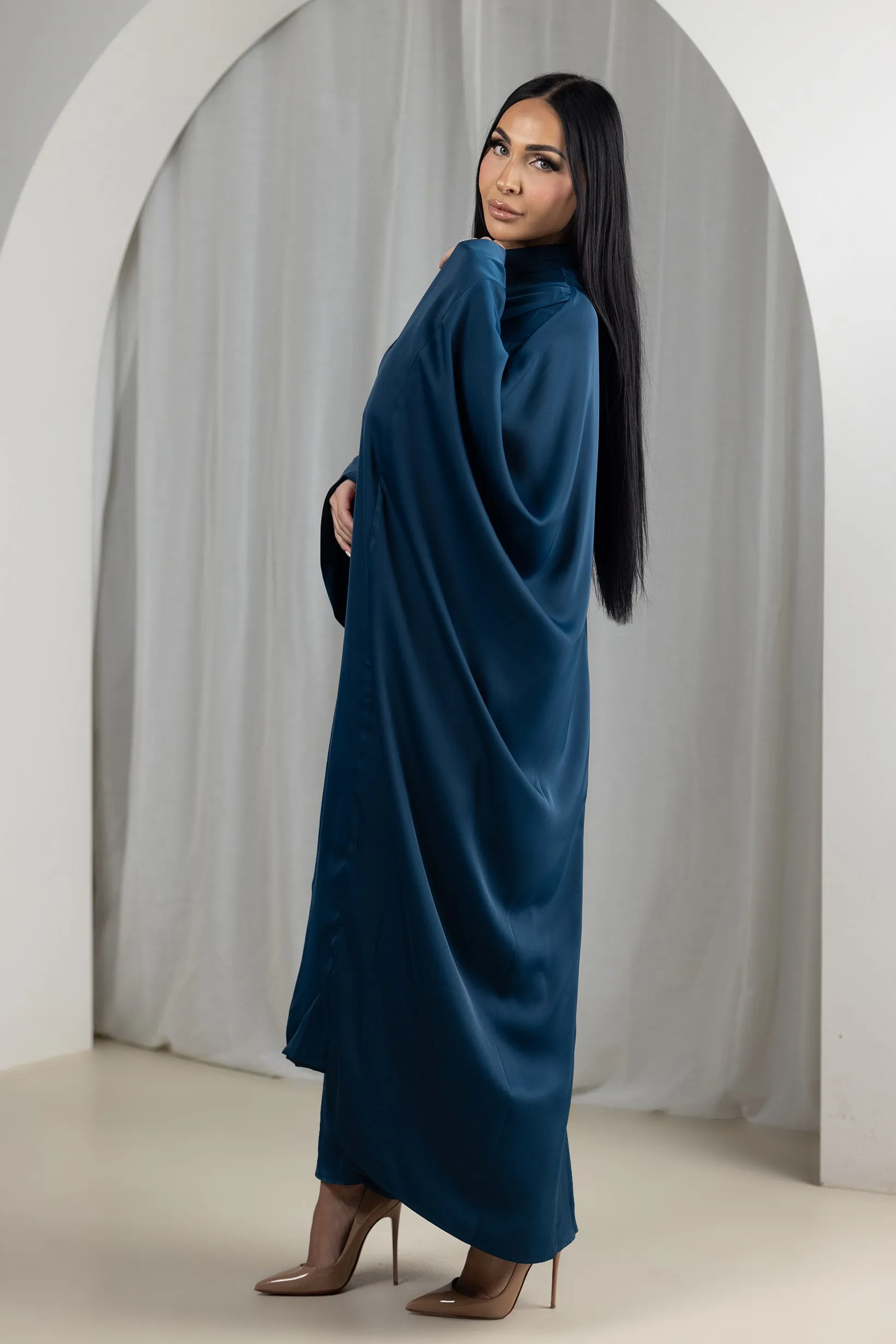 Eminent Satin Tie Back Kaftan