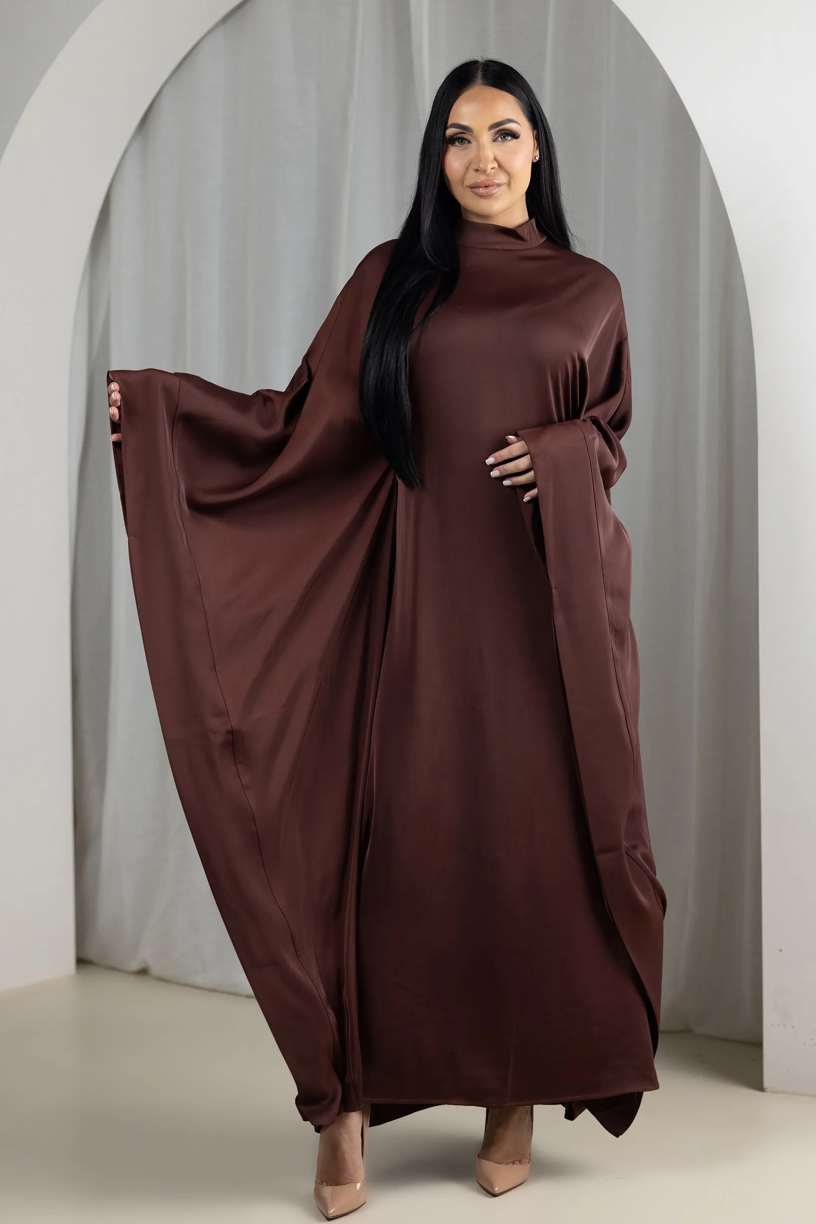 Eminent Satin Tie Back Kaftan