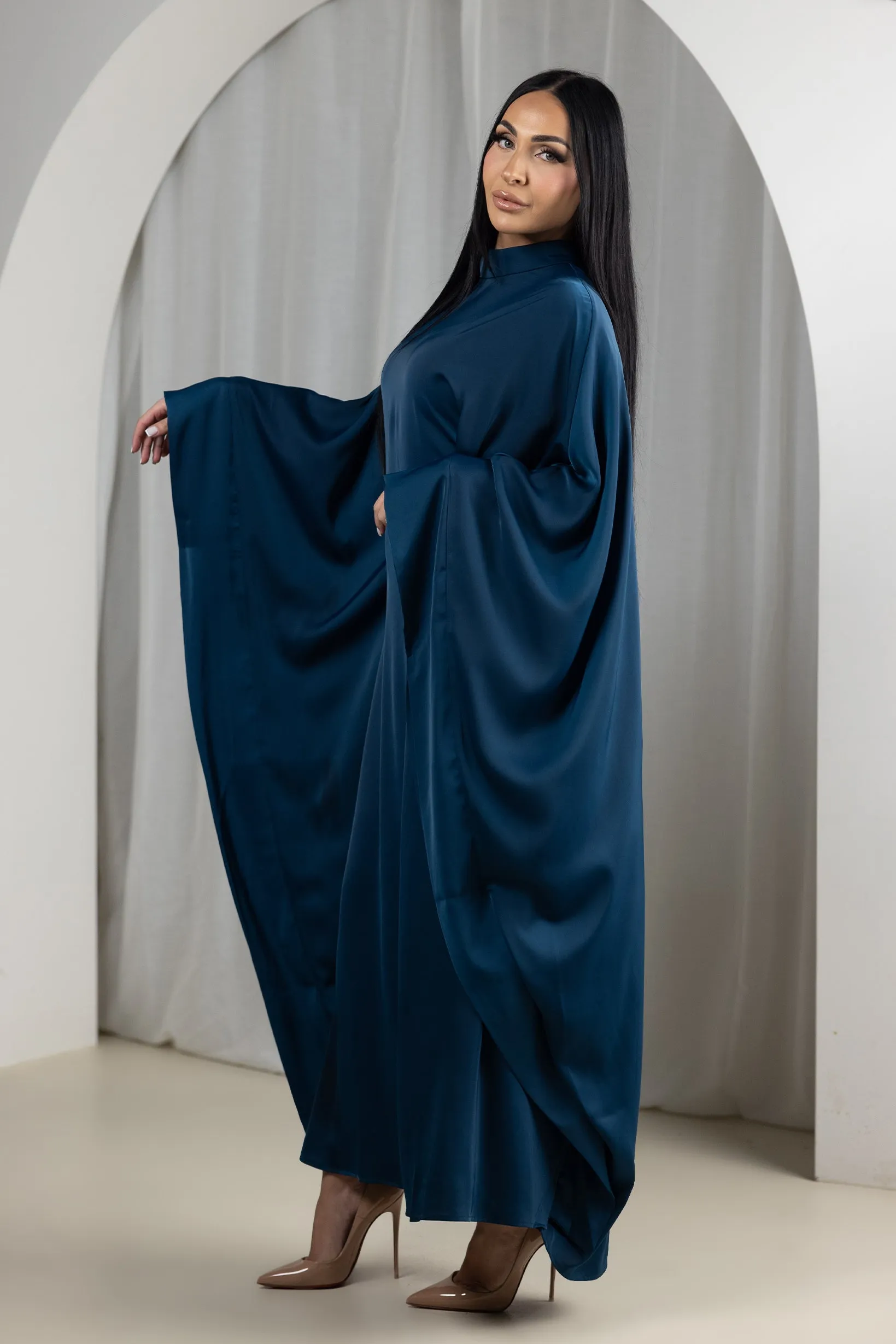 Eminent Satin Tie Back Kaftan