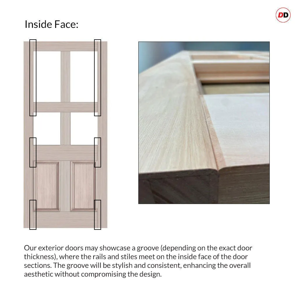 Exterior Ailsa Made to Measure Front Door - 57mm Thick - Six Colour Options - Toughened Double Glazing - 4 Pane