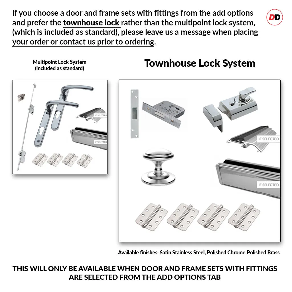 Exterior Arran Made to Measure Front Door - 45mm Thick - Six Colour Options - Toughened Double Glazing - 2 Pane