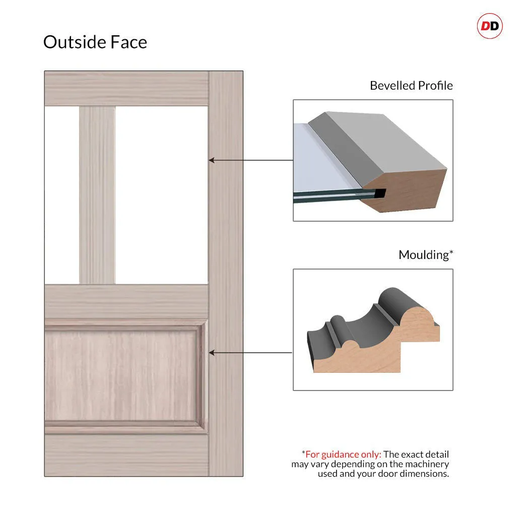 Exterior Arran Made to Measure Front Door - 45mm Thick - Six Colour Options - Toughened Double Glazing - 2 Pane