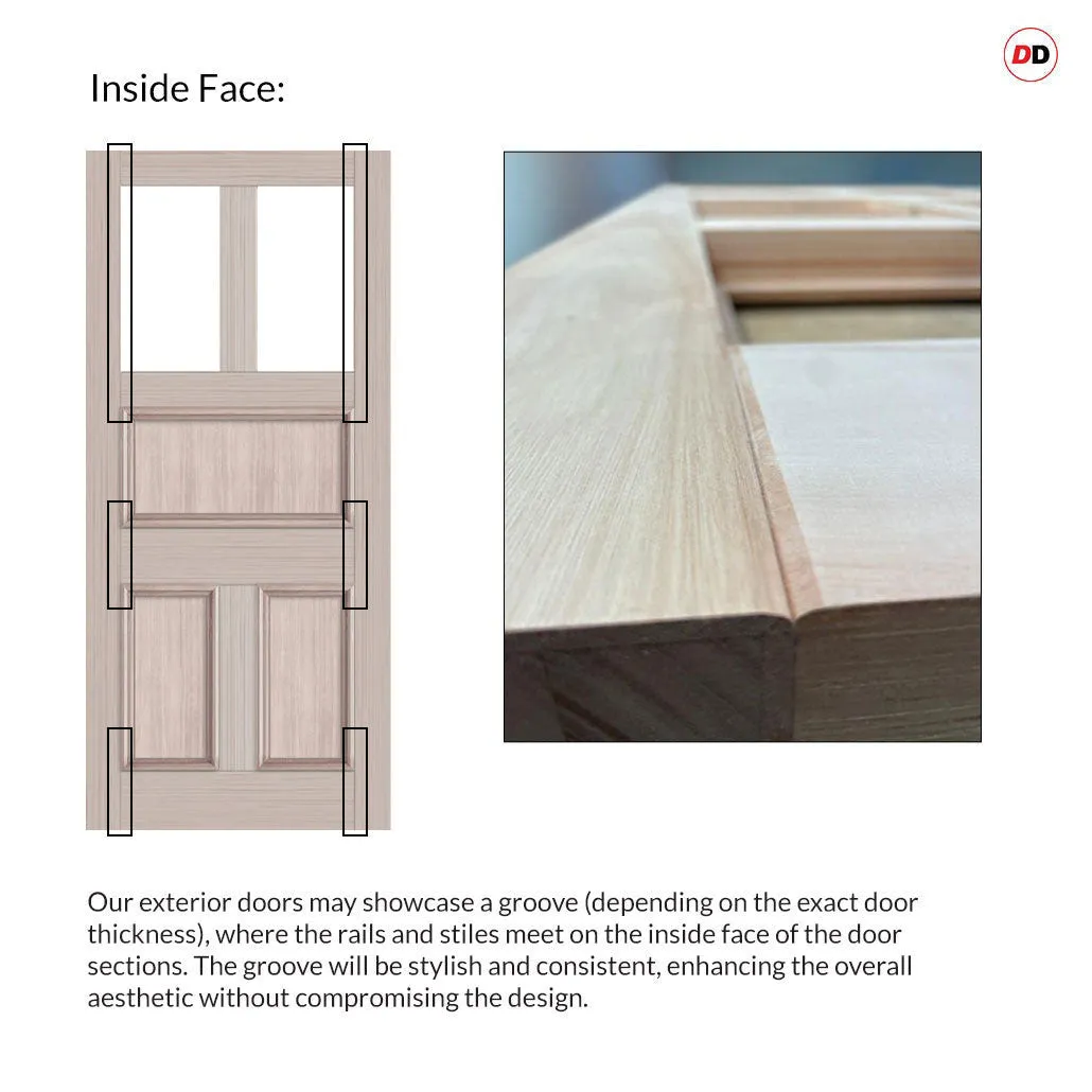 Exterior Arran Made to Measure Front Door - 57mm Thick - Six Colour Options - Toughened Double Glazing - 2 Pane