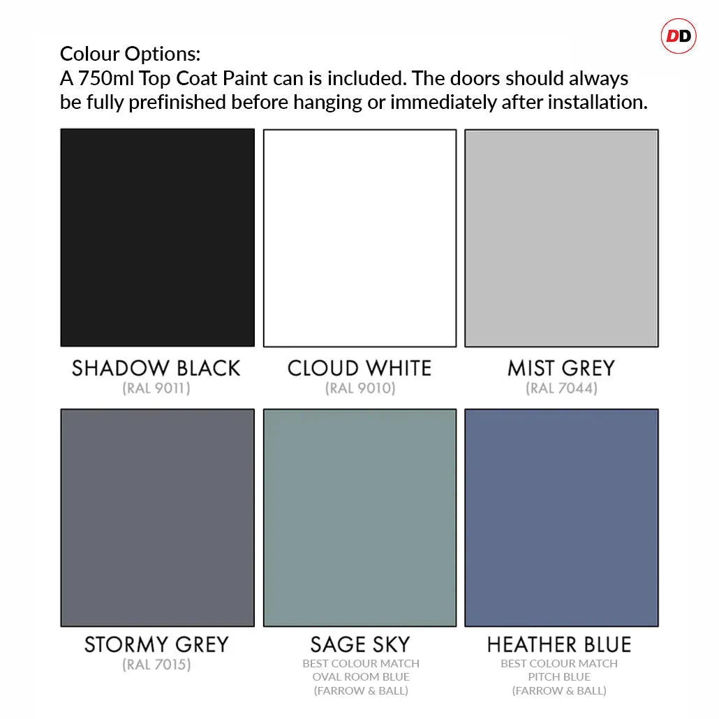 Exterior Colonial Made to Measure 4 Panel Front Door - 45mm Thick - Six Colour Options